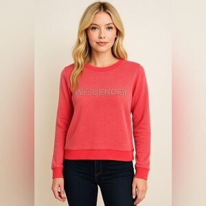 Milly “Influencer” Embellished Sweatshirt – Pink – Size M